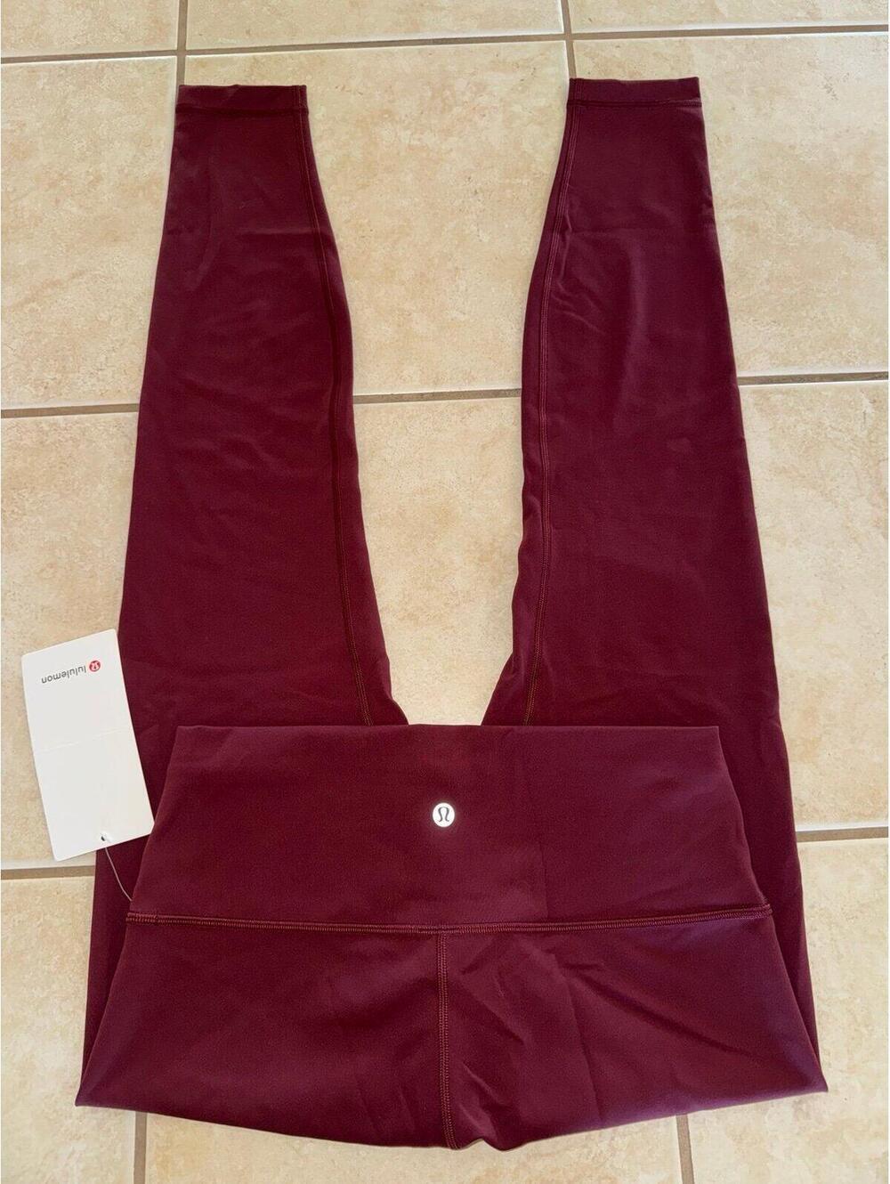 Lululemon Wunder Train High Rise 28” Red Merlot Size 10 NWT